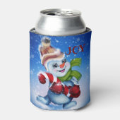 Schneemann mit Schal Dosenkühler (Kanne Vorderseite)