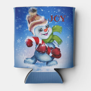 Schneemann mit Schal Dosenkühler