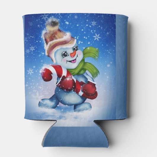 Schneemann mit Schal Dosenkühler (Rückseite)