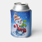Schneemann mit Schal Dosenkühler (Kanne Rückseite)