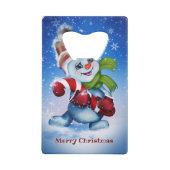 Schneemann mit Schal Geldbeutel Flaschenöffner (Rückseite)