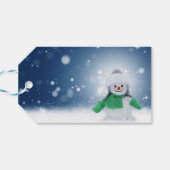 Schneemann mit Schal Geschenkanhänger (Rückseite Horizontal)
