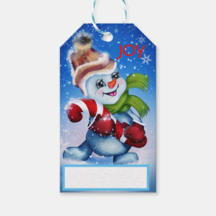 Schneemann mit Schal Geschenkanhänger