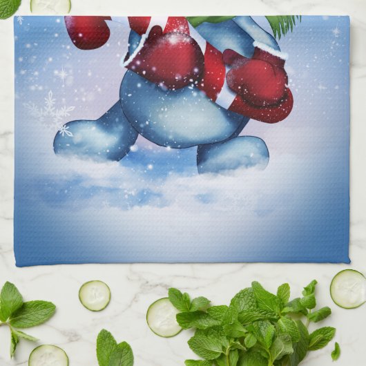 Schneemann mit Schal Geschirrtuch (Gefaltet)