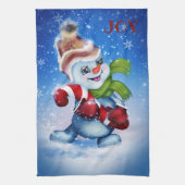 Schneemann mit Schal Geschirrtuch (Vertikal)