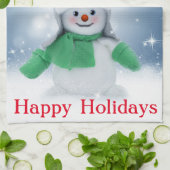 Schneemann mit Schal Geschirrtuch (Gefaltet)