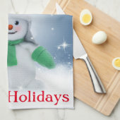 Schneemann mit Schal Geschirrtuch (Viertel Falte)