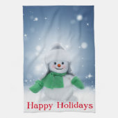 Schneemann mit Schal Geschirrtuch (Vertikal)