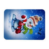 Schneemann mit Schal Magnet (Horizontal)