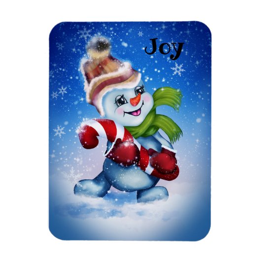 Schneemann mit Schal Magnet (Vertikal)