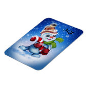 Schneemann mit Schal Magnet (Linke Seite)