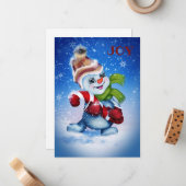 Schneemann mit Schal Mitteilungskarte (Vorderseite/Rückseite Beispiel)