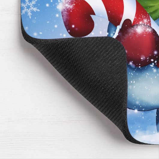 Schneemann mit Schal Mousepad (Ecke)