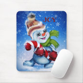 Schneemann mit Schal Mousepad (Mit Mouse)
