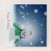 Schneemann mit Schal Puzzle (Horizontal)
