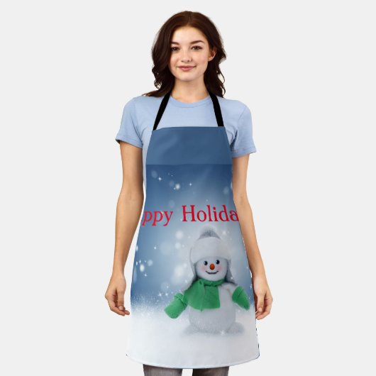 Schneemann mit Schal Schürze (Getragen)