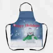 Schneemann mit Schal Schürze (Vorderseite)