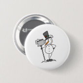 Schneemann mit Schaufel Button (Vorne & Hinten)