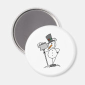 Schneemann mit Schaufel Magnet (Vorderseite/Rückseite)