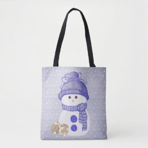 Schneemann mit schlafenden Bunnies Tasche
