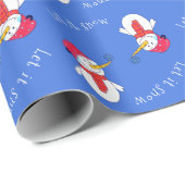 Schneemann mit Schneeflocke Lass es schneien Geschenkpapier (Rolleneckpunkt)