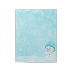 Schneemann mit Schneeflocken - 11" x 8,5" Notepad Notizblock