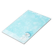 Schneemann mit Schneeflocken - 11" x 8,5" Notepad Notizblock (angewinkelt)
