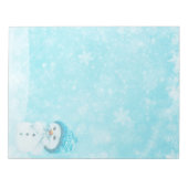 Schneemann mit Schneeflocken - 11" x 8,5" Notepad Notizblock (Vorderseite)