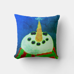 Schneemann mit Schneeflocken-Abstrakt-Weihnachtsku Kissen