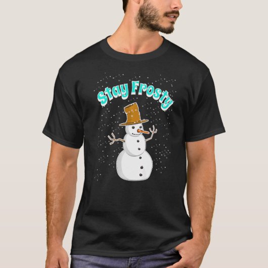 Schneemann mit Schneeflocken Bleibe Frost I T-Shirt (Vorderseite)