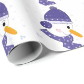Schneemann mit Schneeflocken Geschenkpapier (Rolleneckpunkt)