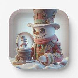 Schneemann mit Schneeglobe, Weihnachten, Autor Nat Pappteller