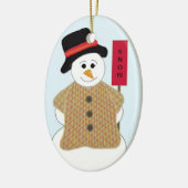 Schneemann mit Schneezeichen Keramik Ornament (Links)