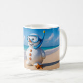 Schneemann mit Schnorchel Kaffeetasse (VorderseiteRechts)