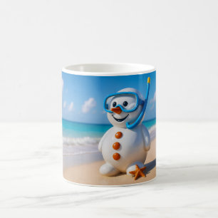 Schneemann mit Schnorchel Kaffeetasse