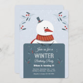 Schneemann mit Sign Invasion Einladung (Vorne/Hinten)