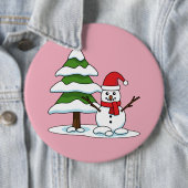 Schneemann mit Snowy Pine Tree Button (Beispiel)