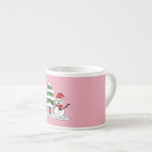 Schneemann mit Snowy Pine Tree Espressotasse (Vorderseite Rechts)