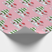 Schneemann mit Snowy Pine Tree Geschenkpapier (Ecke)