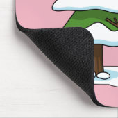 Schneemann mit Snowy Pine Tree Mousepad (Ecke)