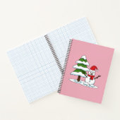 Schneemann mit Snowy Pine Tree Notizblock (Innenseite)