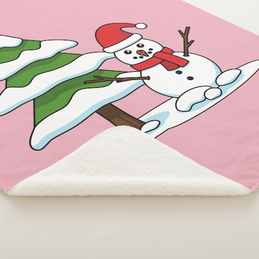 Schneemann mit Snowy Pine Tree Sherpadecke (3/4)