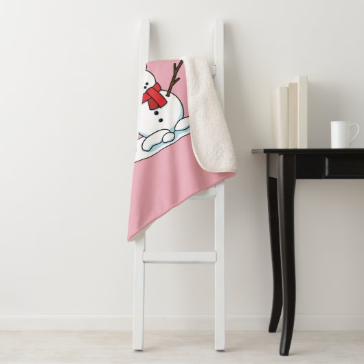 Schneemann mit Snowy Pine Tree Sherpadecke (Beispiel)