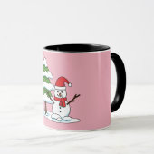Schneemann mit Snowy Pine Tree Tasse (VorderseiteRechts)