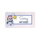 Schneemann mit Stern Adressaufkleber (Vorne)