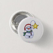 Schneemann mit Stern Button (Vorne & Hinten)