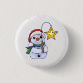 Schneemann mit Stern Button (Vorderseite)