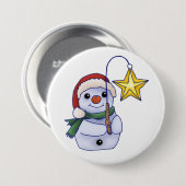 Schneemann mit Stern Button (Vorne & Hinten)