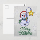 Schneemann mit Stern Postkarte (Vorne/Hinten)