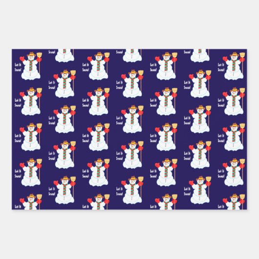 Schneemann mit Textverpackungspapierbögen Geschenkpapier Set (Vorderseite 2)